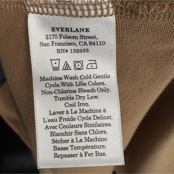 Everlane Women's Organic Cotton Dolman Sleeve Midi T-shirt Dress XL Brown - Picture 5 of 8